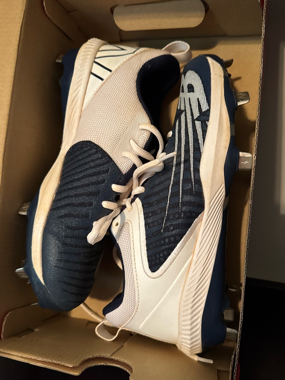 New Balance Navy Metal Spike Baseball Cleats